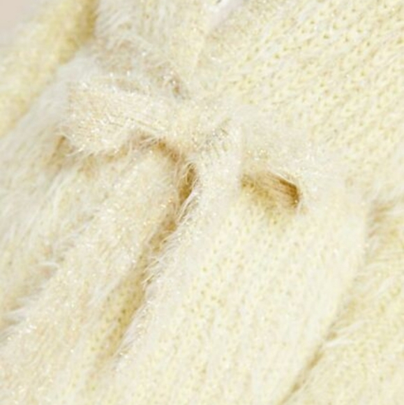 Anthropologie Larkin Yellow Shimmer Tie Front Cardigan -XS - Picture 3 of 8